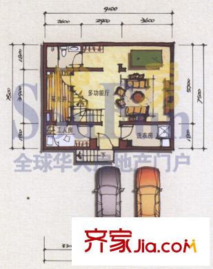 森林湖別墅戶型圖H型別墅地下層 4室4廳6衛(wèi)2廚
