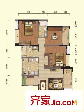 皇冠國(guó)際1期4棟標(biāo)準(zhǔn)層E2戶型 3室2廳2衛(wèi)1廚