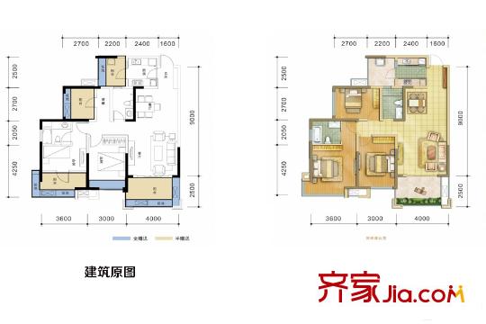 中信城右岸2、4棟標(biāo)準(zhǔn)層D3戶型 3室2廳2衛(wèi)1廚