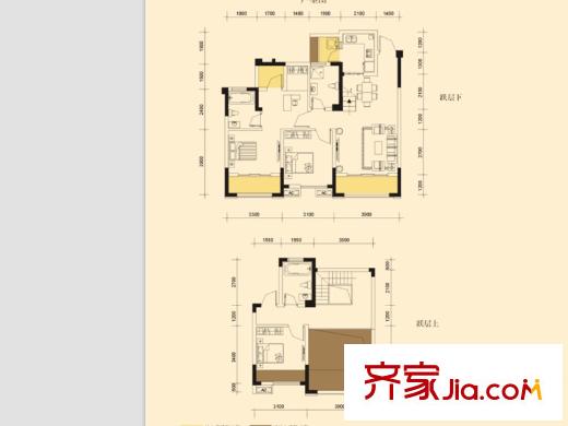 金座威尼谷1、2、4、5、7、9號(hào)樓標(biāo)準(zhǔn)層C6戶型 3室3廳3衛(wèi)1廚