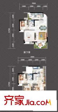 成都合院肆戶型（售完） 4室3廳3衛(wèi)1廚
