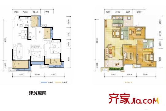 中信城右岸2、4棟標(biāo)準(zhǔn)層D2戶型 3室2廳2衛(wèi)1廚