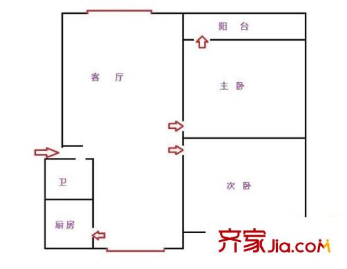 華陽教師苑 2室 戶型圖
