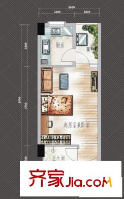 成都合院精裝壹戶型（售完） 1室1廳1衛(wèi)1廚