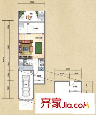 成都合院丙戶型半地下室（售完） 4室2廳5衛(wèi)1廚