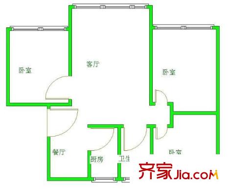 佳美花園戶型圖戶型圖 3室2廳1衛(wèi)1廚