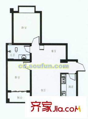 柳城陽光戶型圖A-1型 2室2廳1衛(wèi)1廚