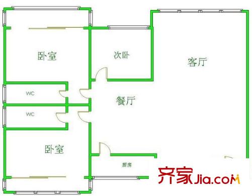 城北小區(qū) 3室 戶型圖