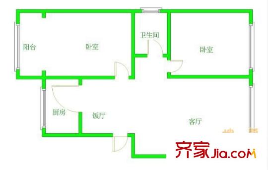 和睦人家 2室 戶型圖