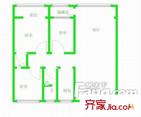 金桔花園戶型圖戶型圖 3室2廳2衛(wèi)1廚