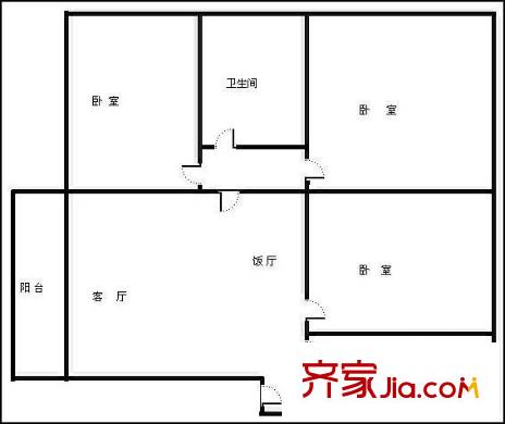 佳美花園戶型圖戶型圖 3室2廳1衛(wèi)1廚