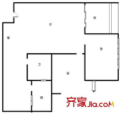 城市博客陽光里 2室 戶型圖