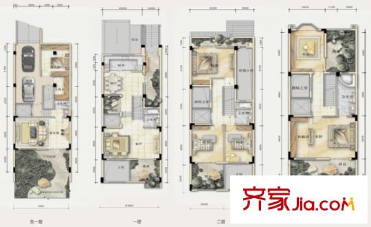 藍(lán)山國(guó)際爵悅半島雅闕B戶型 6室3廳4衛(wèi)1廚