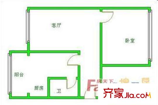 祥和里小區(qū)戶型圖戶型圖 1室1廳1衛(wèi)1廚