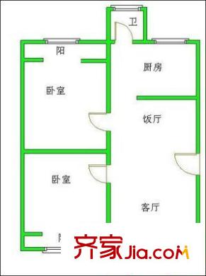 祥和里小區(qū)戶型圖戶型圖 2室2廳1衛(wèi)1廚