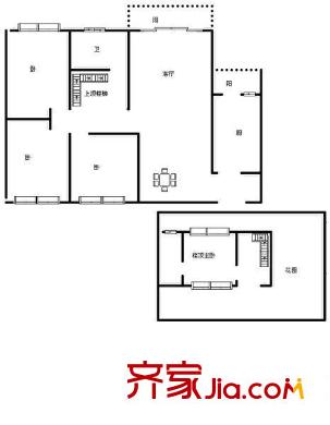 柳城陽光戶型圖戶型圖 4室2廳1衛(wèi)1廚