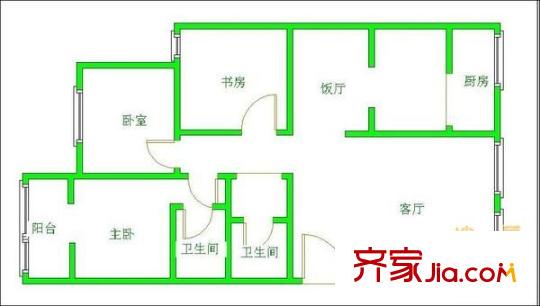 城北小區(qū) 3室 戶型圖