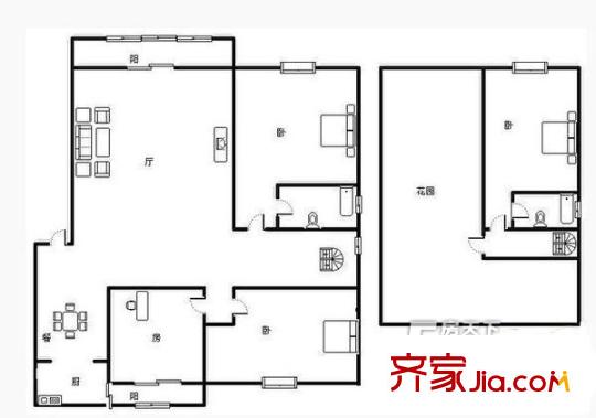 宗申流溪麗園戶型圖戶型圖 4室2廳2衛(wèi)1廚