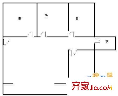 九里堤公交苑 3室 戶型圖