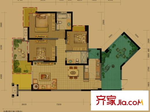 麓山國際社區(qū)云堤曦岸一期3棟N3（售罄） 3室2廳2衛(wèi)1廚