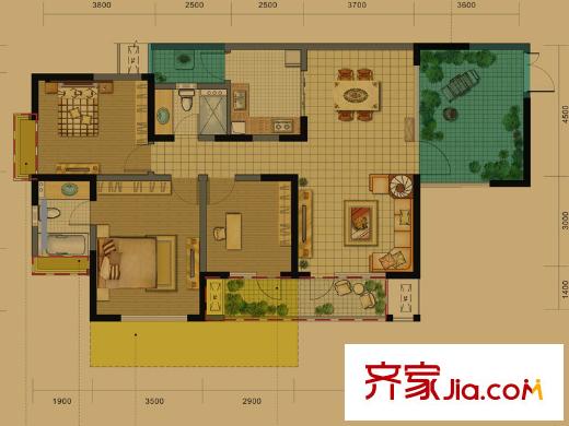 麓山國際社區(qū)云堤曦岸一期3棟N5（售罄） 3室2廳2衛(wèi)1廚
