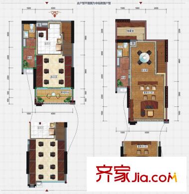 中德英倫聯(lián)邦A(yù)PPLER一期1批次3號(hào)樓躍層A戶型(辦公) 2室2廳2衛(wèi)1廚