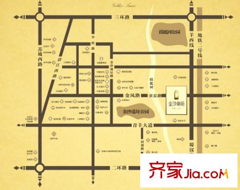 金沙御苑交通圖