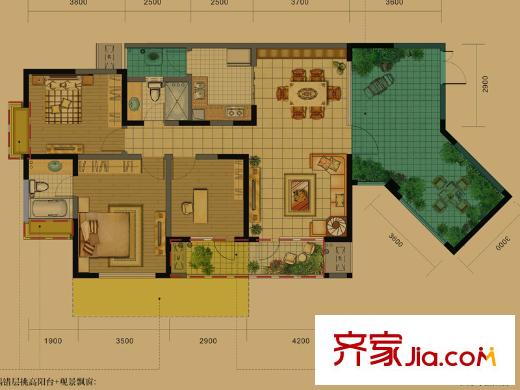 麓山國際社區(qū)云堤曦岸一期3棟N2（售罄） 3室2廳2衛(wèi)1廚