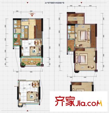 中德英倫聯(lián)邦A(yù)PPLER一期1批次3號(hào)樓躍層A戶(hù)型(住宅) 2室2廳2衛(wèi)1廚