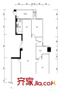首座MAX2棟2-1標準偶數(shù)層戶型 3室2廳2衛(wèi)1廚