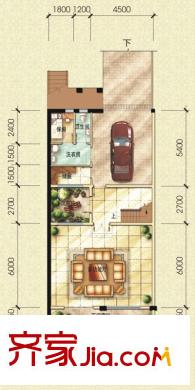 置信逸都丹郡御府戶型圖A戶型地下1層平面圖 5室2廳4衛(wèi)1廚