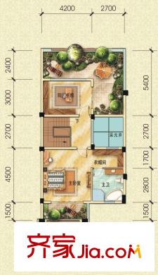 置信逸都丹郡御府戶型圖B戶型3層平面圖 4室2廳4衛(wèi)1廚