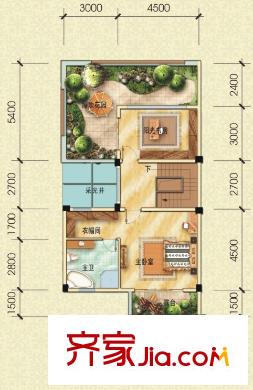 置信逸都丹郡御府戶型圖A戶型3層平面圖 5室2廳4衛(wèi)1廚