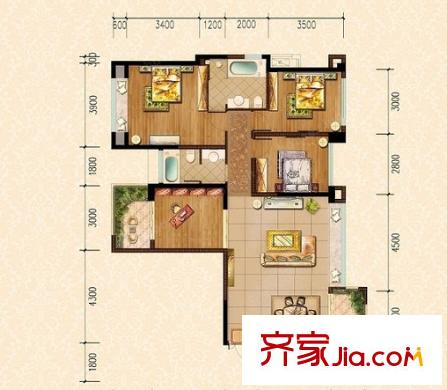 建發(fā)中央鷺洲戶型圖戶型圖 3室2廳2衛(wèi)1廚