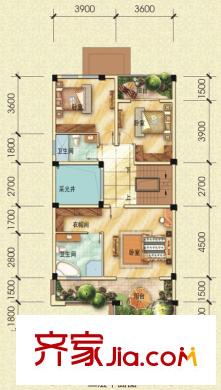 置信逸都丹郡御府戶型圖A戶型2層平面圖 5室2廳4衛(wèi)1廚