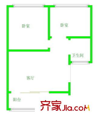 金魚(yú)街教師公寓戶型圖教師公寓 戶型圖 2室1廳1衛(wèi)1廚