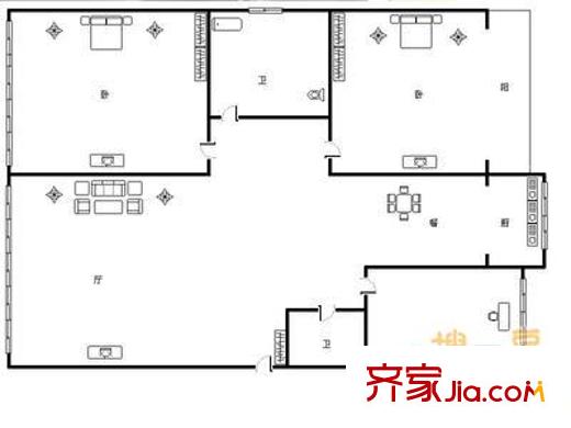 金魚(yú)街教師公寓戶型圖教師公寓 戶型圖 3室1廳1衛(wèi)1廚