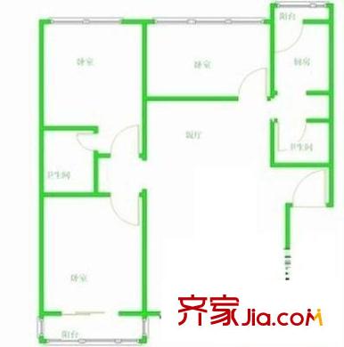 成都市公安局金牛區(qū)分局宿舍戶型圖公安廳宿舍 2室 戶型圖 2室2廳1衛(wèi)1廚