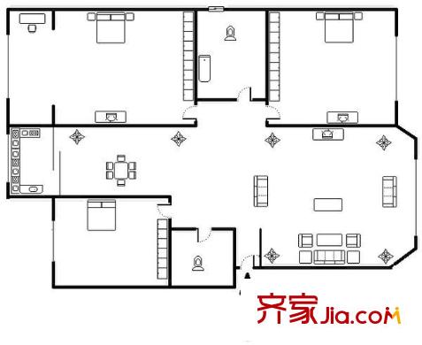 金魚街教師公寓 3室 戶型圖