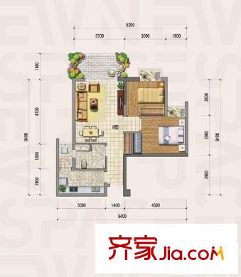 新熙門 2室 戶型圖
