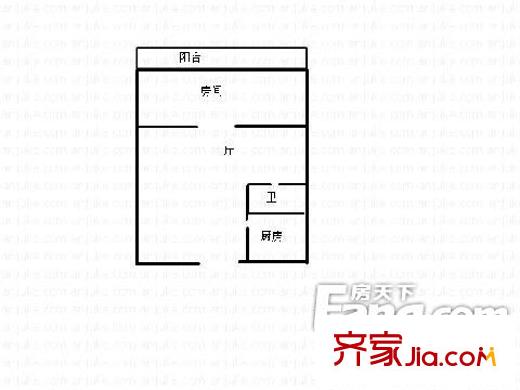 邊達(dá)大廈 1室 戶型圖