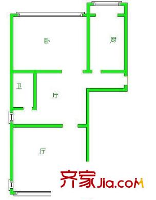 金瑞小區(qū)戶型圖2室戶型圖 2室1廳1衛(wèi)1廚
