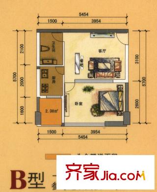 隆盛中央美地中央美地B 1室1廳1衛(wèi)