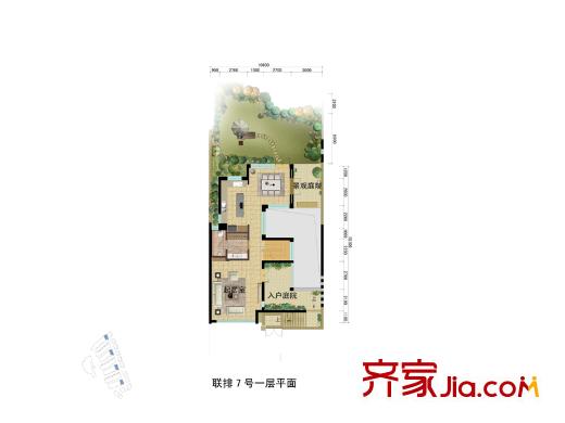 錢湖沐橋戶型圖聯(lián)排7號(hào)樓一層平面 