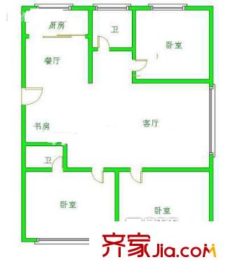 怡景小區(qū) 3室 戶型圖