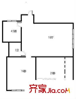 延安三路小區(qū)戶型圖2室戶型圖 2室1廳1衛(wèi)1廚