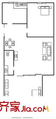 內(nèi)蒙古路小區(qū)戶型圖2室戶型圖 2室2廳1衛(wèi)1廚