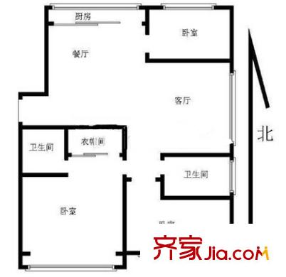 海爾京峰雅居 3室 戶型圖