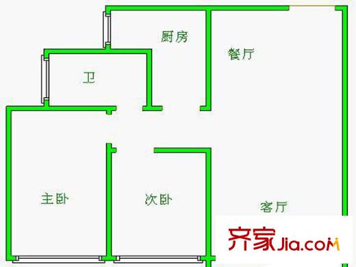 靜月花園戶型圖戶型圖 2室 2室2廳1衛(wèi)1廚
