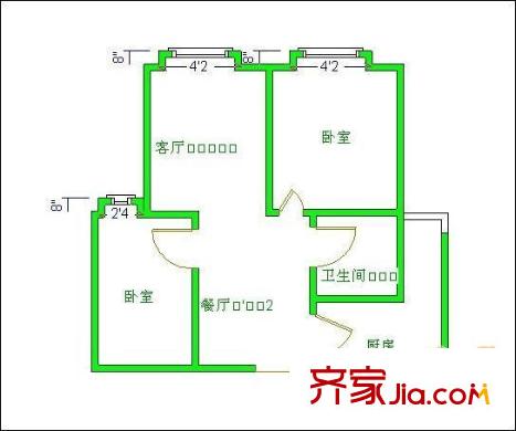 三和南錦 2室 戶型圖